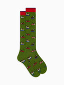 Calze lunghe uomo cotone fantasia cani verde - Gallo 1927 - Official Online Shop