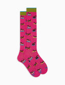 Calze lunghe donna cotone fantasia cani fucsia - Gallo 1927 - Official Online Shop