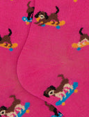 Calze lunghe donna cotone fantasia cani fucsia - Gallo 1927 - Official Online Shop