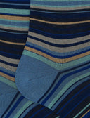 Calze lunghe uomo cotone righe sottilissime 7 colore blu - Gallo 1927 - Official Online Shop