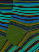 Calze lunghe uomo cotone righe sottilissime 7 colore verde - Gallo 1927 - Official Online Shop