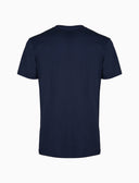 T-shirt girocollo uomo cotone tinta unita con taschino seersucker blu - Gallo 1927 - Official Online Shop