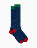 Calze lunghe uomo cotone fantasia padel blu - Gallo 1927 - Official Online Shop