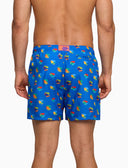 Badeshorts für Herren mit Hahnmuster, mehrfarbig, hellblau