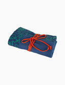 Telo mare unisex tinta unita e bordo fantasia fiori anans e angurie blu - Gallo 1927 - Official Online Shop