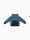 Felpa con cappuccio bambino cotone righe multicolor blu - Gallo 1927 - Official Online Shop