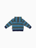 Felpa con cappuccio bambino cotone righe multicolor blu - Gallo 1927 - Official Online Shop