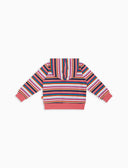 Felpa con cappuccio bambino cotone righe multicolor bianco - Gallo 1927 - Official Online Shop