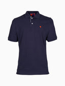 Polo uomo cotone tinta unita con sottocollo seersucker blu - Gallo 1927 - Official Online Shop