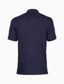 Polo uomo cotone tinta unita con sottocollo seersucker blu - Gallo 1927 - Official Online Shop