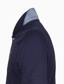 Polo uomo cotone tinta unita con sottocollo seersucker blu - Gallo 1927 - Official Online Shop