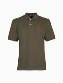 Polo uomo cotone tinta unita con sottocollo seersucker verde - Gallo 1927 - Official Online Shop