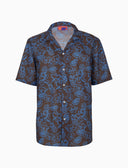 Camicia uomo hawaiana cotone fantasia fiori ananas e angurie marrone - Gallo 1927 - Official Online Shop