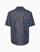Camicia uomo hawaiana cotone fantasia fiori ananas e angurie marrone - Gallo 1927 - Official Online Shop