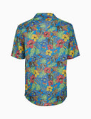 Camicia uomo hawaiana cotone fantasia jungla azzurro - Gallo 1927 - Official Online Shop