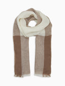 Sciarpa unisex lino color block bianco - Gallo 1927 - Official Online Shop