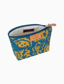 Mini trousse trapezio unisex fantasia fiori ananas e angurie azzurro - Gallo 1927 - Official Online Shop