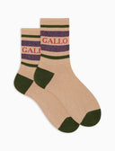 Calze corte unisex cotone caldo beige  effetto scintillante a righe di due colori