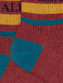 Calze corte unisex cotone rosso a righe di due colori effetto scintillante - Gallo 1927 - Official Online Shop