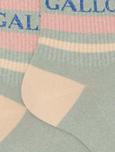 Calze corte unisex cotone a righe di due colori verde con effetto scintillante - Gallo 1927 - Official Online Shop