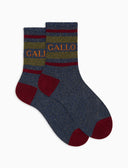 Calze corte unisex cotone blu a righe di due colori effetto scintillante - Gallo 1927 - Official Online Shop
