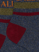 Calze corte unisex cotone blu a righe di due colori effetto scintillante - Gallo 1927 - Official Online Shop