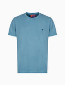 T-shirt girocollo unisex cotone tinto capo tinta unita azzurro - Gallo 1927 - Official Online Shop
