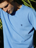 T-shirt girocollo unisex cotone tinto capo tinta unita azzurro - Gallo 1927 - Official Online Shop