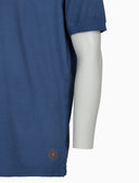 Polo uomo cotone tinto capo tinta unita timbro tondo gallo blu - Gallo 1927 - Official Online Shop