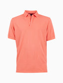 Polo uomo cotone tinto capo tinta unita timbro tondo gallo rosa - Gallo 1927 - Official Online Shop