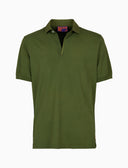 Polo uomo cotone tinto capo tinta unita timbro tondo gallo verde - Gallo 1927 - Official Online Shop