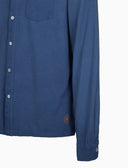 Polo uomo camicia cotone tinto capo tinta unita timbro tondo gallo blu - Gallo 1927 - Official Online Shop