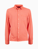 Polo uomo camicia cotone tinto capo tinta unita timbro tondo gallo rosa - Gallo 1927 - Official Online Shop