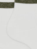 Calze corte unisex spugna di cotone bianco con righe in contrasto di colore - Gallo 1927 - Official Online Shop