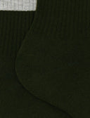 Calze corte unisex spugna di cotone verde con righe in contrasto di colore - Gallo 1927 - Official Online Shop