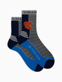 Calze corte unisex spugna tecnica blu fantasia triangolini - Gallo 1927 - Official Online Shop