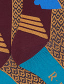 Kurze Unisex-Socken aus technischem Frottee in Bordeaux mit Dreiecksprint