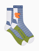 Kurze Unisex-Socken aus technischem Frottee in Weiß mit Dreiecksprint