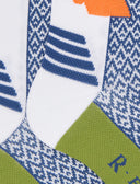 Kurze Unisex-Socken aus technischem Frottee in Weiß mit Dreiecksprint