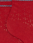 Calze cortissime donna cotone tinta unita con righe lurex rosso - Gallo 1927 - Official Online Shop