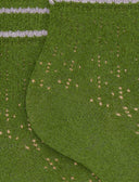 Calze cortissime donna cotone tinta unita con righe lurex verde - Gallo 1927 - Official Online Shop