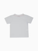 T-shirt bambino cotone tinta unita con stampa galletto colorato bianco - Gallo 1927 - Official Online Shop