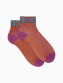 Calze cortissime donna viscosa fantasia ramage polso contrasto arancio - Gallo 1927 - Official Online Shop