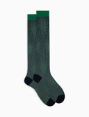 Calze lunghe uomo cotone fantasia foglie blu - Gallo 1927 - Official Online Shop