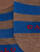 Solette unisex cotone marrone a righe bicolore - Gallo 1927 - Official Online Shop