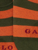 Solette unisex cotone verde a righe bicolore - Gallo 1927 - Official Online Shop
