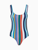 Costume intero donna a righe multicolor bianco - Gallo 1927 - Official Online Shop