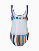 Costume intero donna a righe multicolor bianco - Gallo 1927 - Official Online Shop
