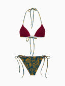 Bikini triangolo donna fantasia fiori ananas e angurie azzurro - Gallo 1927 - Official Online Shop
