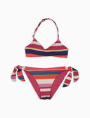 Bikini brassiere bambina a righe multicolor bianco - Gallo 1927 - Official Online Shop